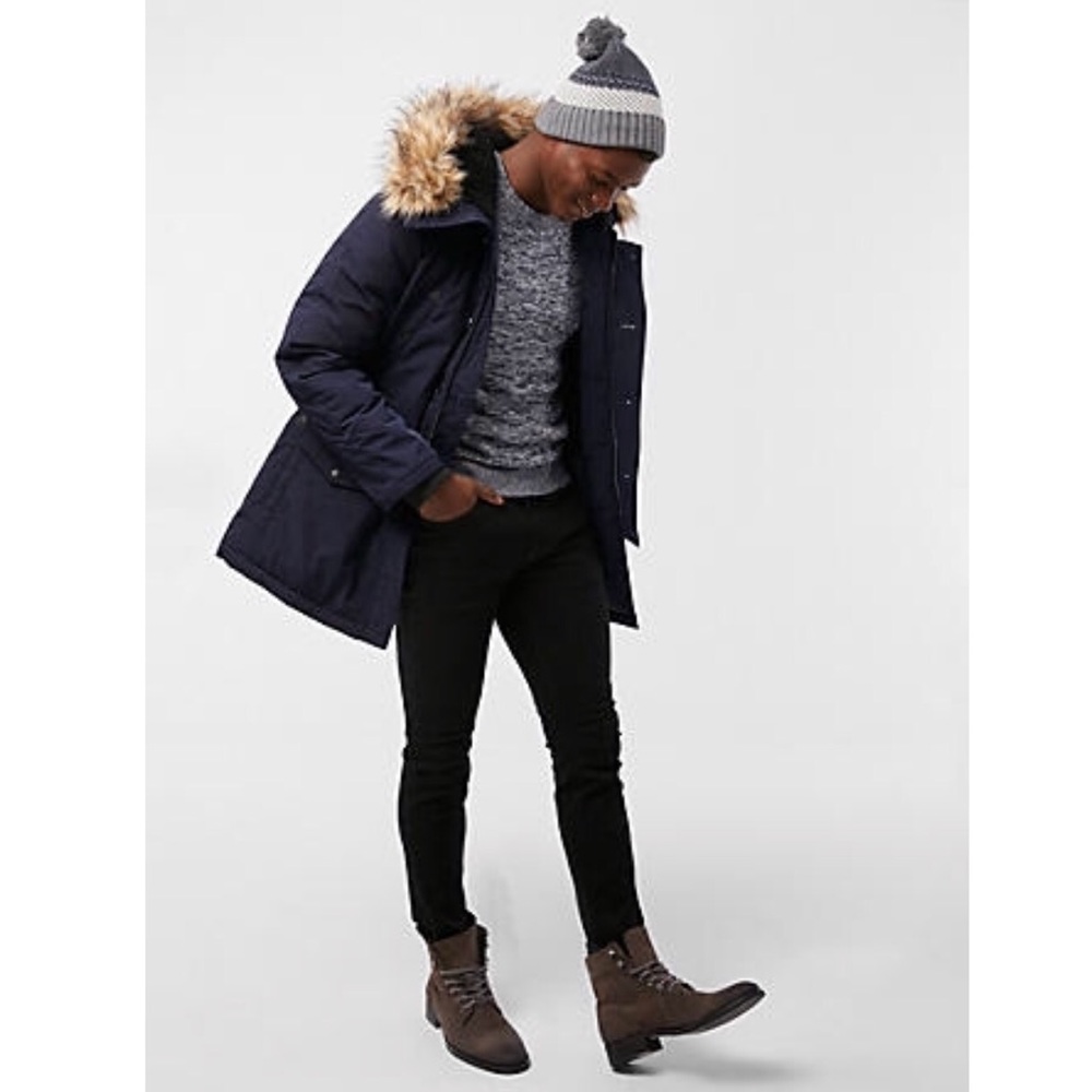 New! Men’s faux fur hooded Parka